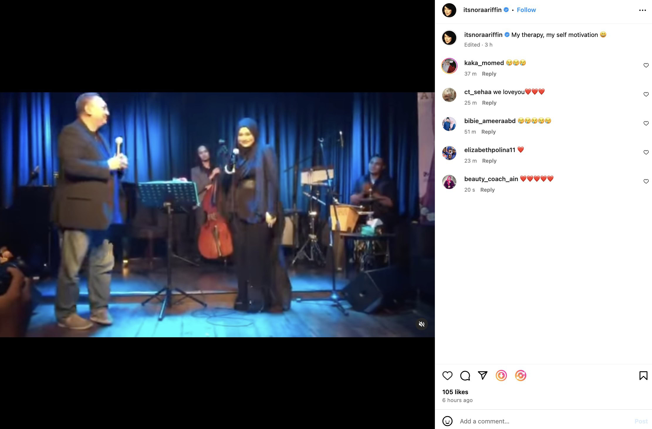 Nora Ariffin kongsi video